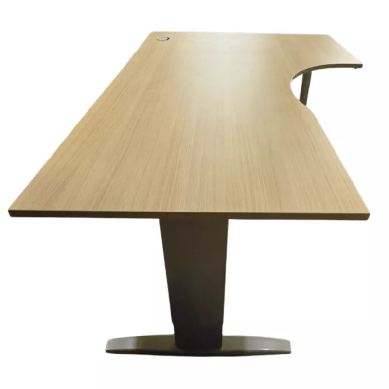 IDOL│Bureau retour à droite L180/80xP120/60│Chêne clair/Gris aluminium