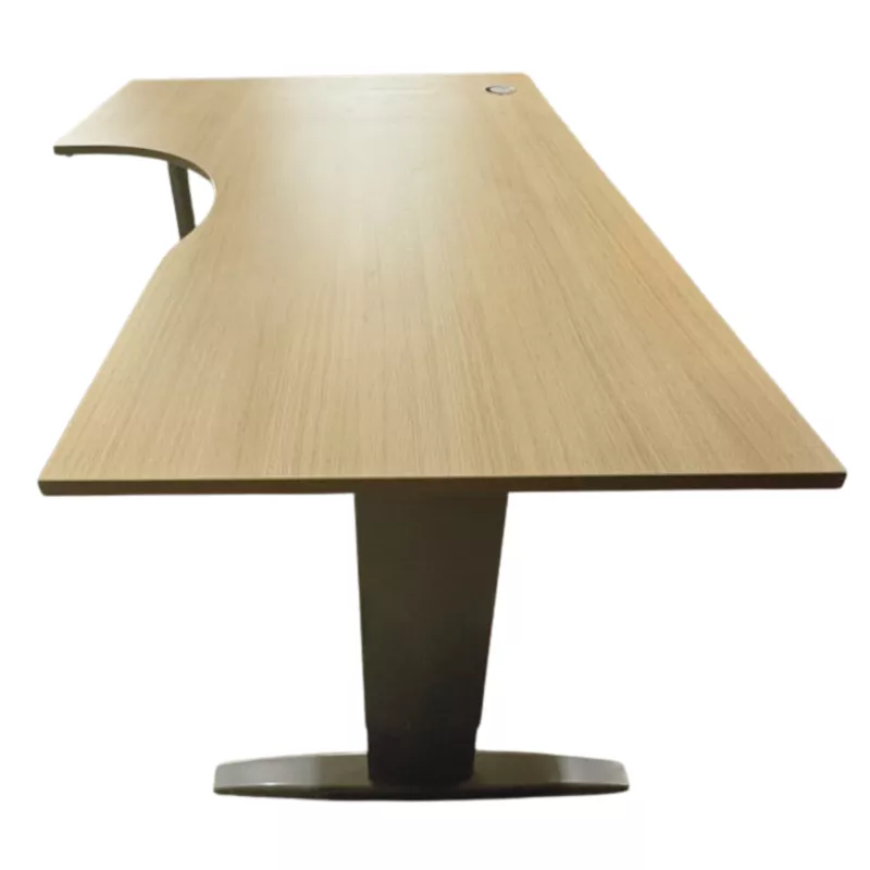 IDOL│Bureau retour à gauche L180/80xP120/60│Chêne clair/Gris aluminium