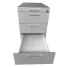 LO LISTA│Caisson sous bureau 9666 - 4 Tiroirs│Poignées carrées│Profondeur 80 cm│Gris aluminium