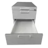 LO LISTA│Caisson sous bureau 9666 - 4 Tiroirs│Poignées carrées│Profondeur 80 cm│Gris aluminium