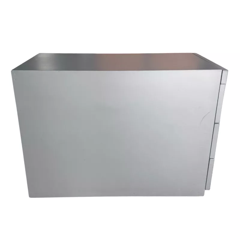 LO LISTA│Caisson sous bureau 9666 - 4 Tiroirs│Poignées carrées│Profondeur 80 cm│Gris aluminium
