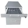 LO LISTA│Caisson sous bureau 9666 - 4 Tiroirs│Poignées carrées│Profondeur 80 cm│Gris aluminium