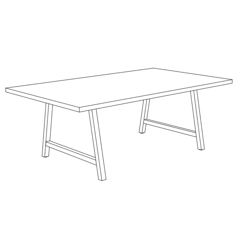 COHESION│Table Conférence L200xP100│38 mm│8-10 personnes