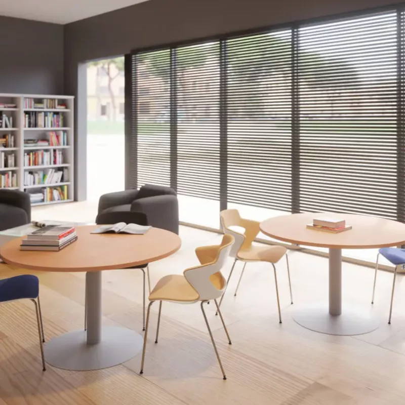 ENSEMBLE│Table ronde pied central│120 cm│ 4-5 personnes