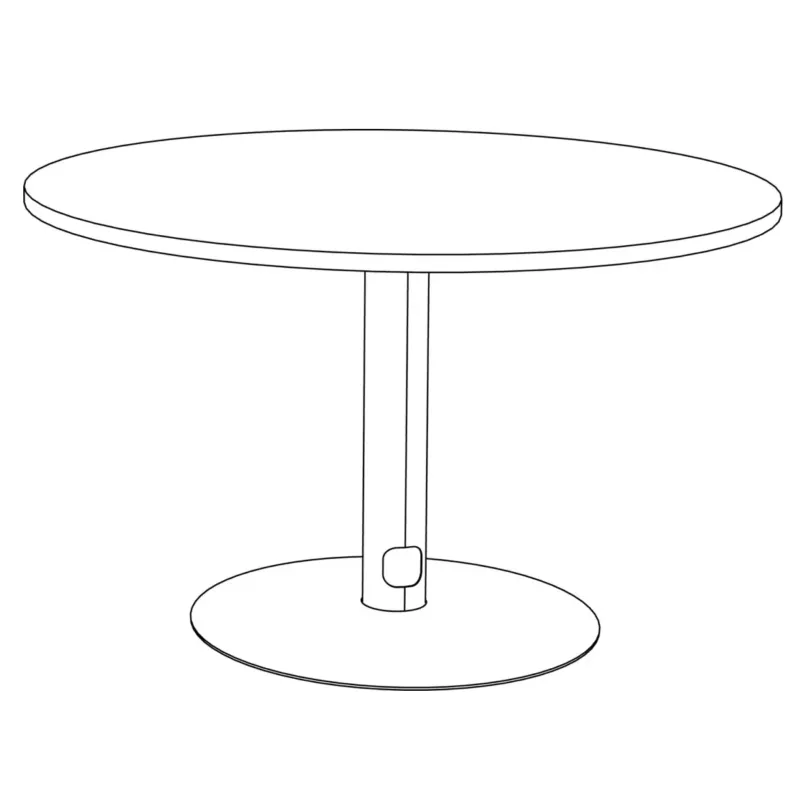 ENSEMBLE│Table ronde pied central│120 cm│ 4-5 personnes