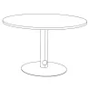 ENSEMBLE│Table ronde pied central│100 cm│ 3-4 personnes