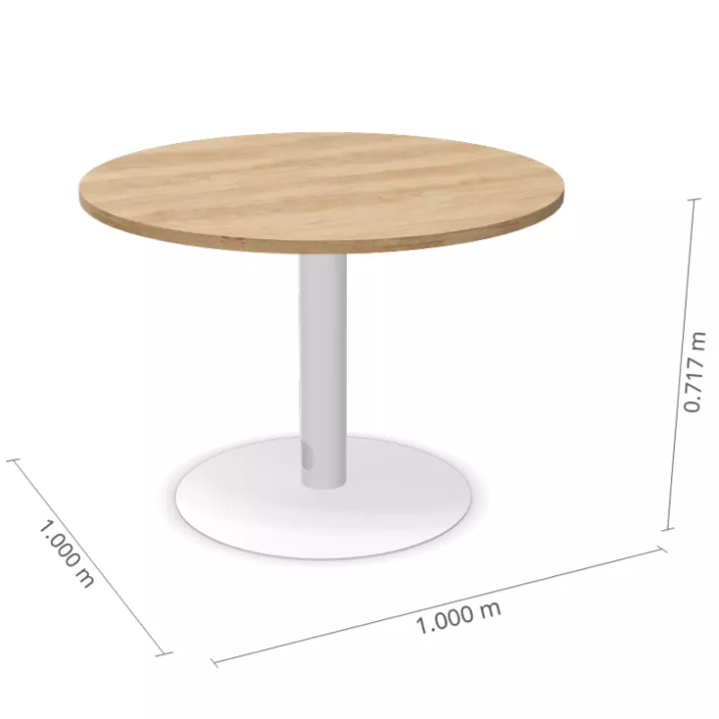 ENSEMBLE│Table ronde pied central│100 cm│ 3-4 personnes