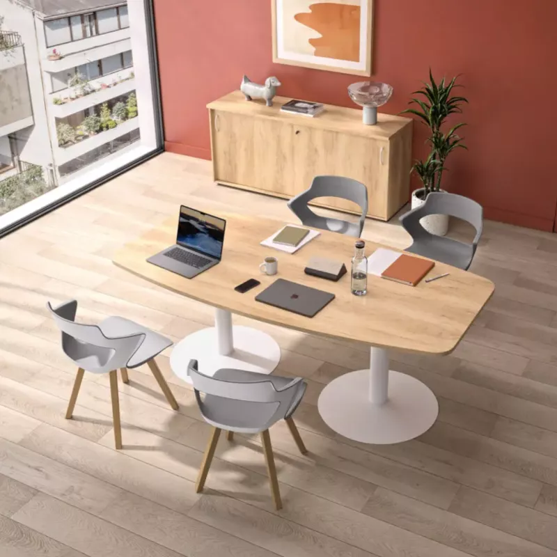 ENSEMBLE│Table tonneau│L200xP100│2 pieds│6-8 personnes