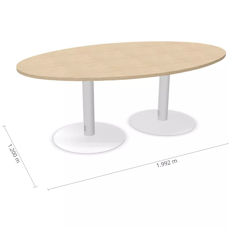 ENSEMBLE│Table tonneau│L200xP100│2 pieds│6-8 personnes