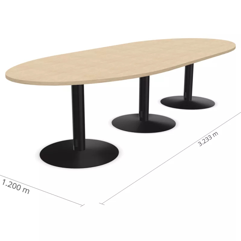 ENSEMBLE│Table ovale│L325xP120│3 pieds│10-12 personnes