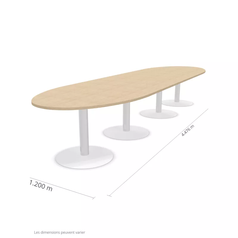 ENSEMBLE│Table ovale│L450xP120│4 pieds│14-16 personnes