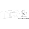 ENSEMBLE│Table ovale│L575xP120│5 pieds│18-22 personnes