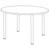 ENSEMBLE│Table ronde 4 pieds│120 cm│ 4 personnes