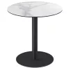 ORLANDO LIFT │Table hauteur 76-110 cm ronde Ø 75 │Piètement acier laqué noir mat│Coloris à choix