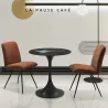 DIABOLO│Table ronde ø75 X H75 cm│Plateau marbre à choix/Piétement noir mat