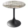 DIABOLO│Table ronde ø75 X H75 cm│Plateau marbre à choix/Piétement noir mat