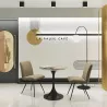 DIABOLO│Table ronde ø75 X H75 cm│Plateau marbre à choix/Piétement noir mat