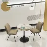 DIABOLO│Table ronde ø75 X H75 cm│Plateau marbre à choix/Piétement noir mat