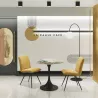 DIABOLO│Table ronde ø90 x H75 cm│Plateau marbre à choix/Piétement noir mat