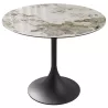 DIABOLO│Table ronde ø90 x H75 cm│Plateau marbre à choix/Piétement noir mat