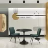DIABOLO│Table ronde ø90 x H75 cm│Plateau marbre à choix/Piétement noir mat