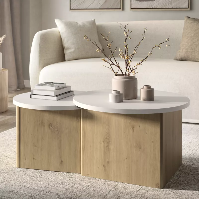 ECLYPSE│Table basse gigogne│60x96xh35/38 cm