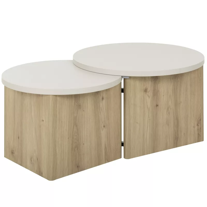 ECLYPSE│Table basse gigogne│60x96xh35/38 cm