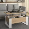 DENVER│Table basse relevante "Up&Down"│52x90xh40/52 cm│Chêne blond