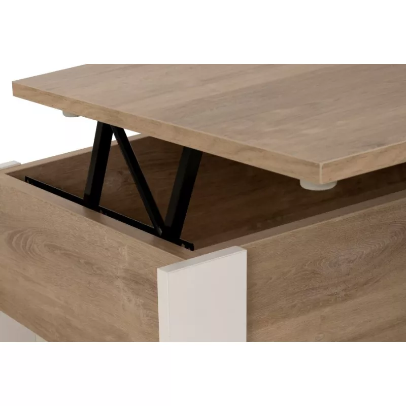 DENVER│Table basse relevante "Up&Down"│52x90xh40/52 cm│Chêne blond