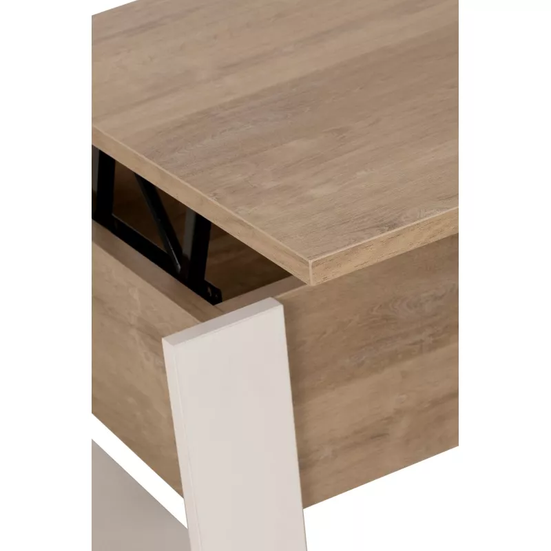 DENVER│Table basse relevante "Up&Down"│52x90xh40/52 cm│Chêne blond