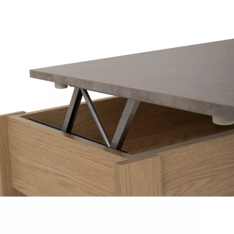 DENVER│Table basse relevante "Up&Down"│52x90xh40/52 cm│Chêne rockwood