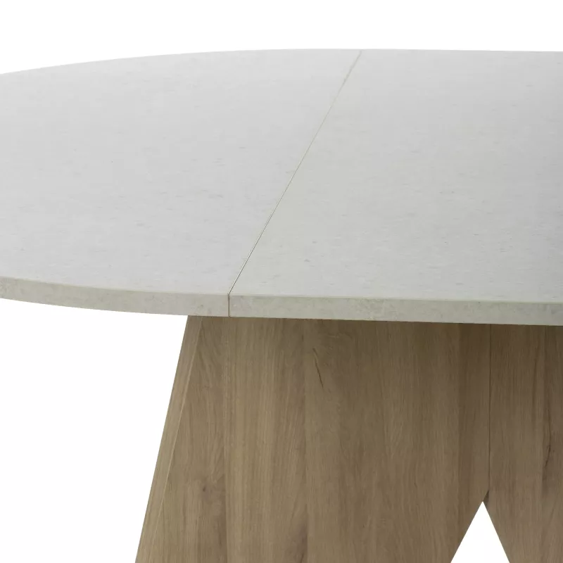 GALEO│Table ronde 1 allonge│120/160xh74 cm│4-6 personnes