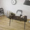 BOSTON │Bureau 120x60 cm│Piétement acier laqué noir mat│Coloris à choix