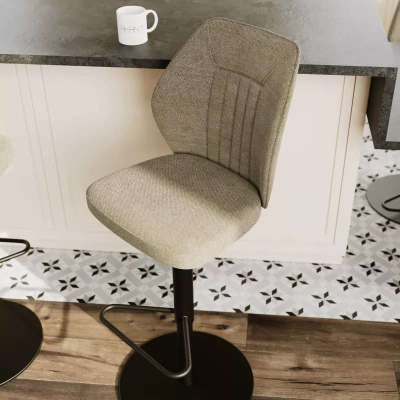 BUDAPEST│Tabouret H115 cm - Assise pivotante 360°│Tissus à choix