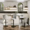 BUDAPEST│Tabouret H115 cm - Assise pivotante 360°│Tissus à choix