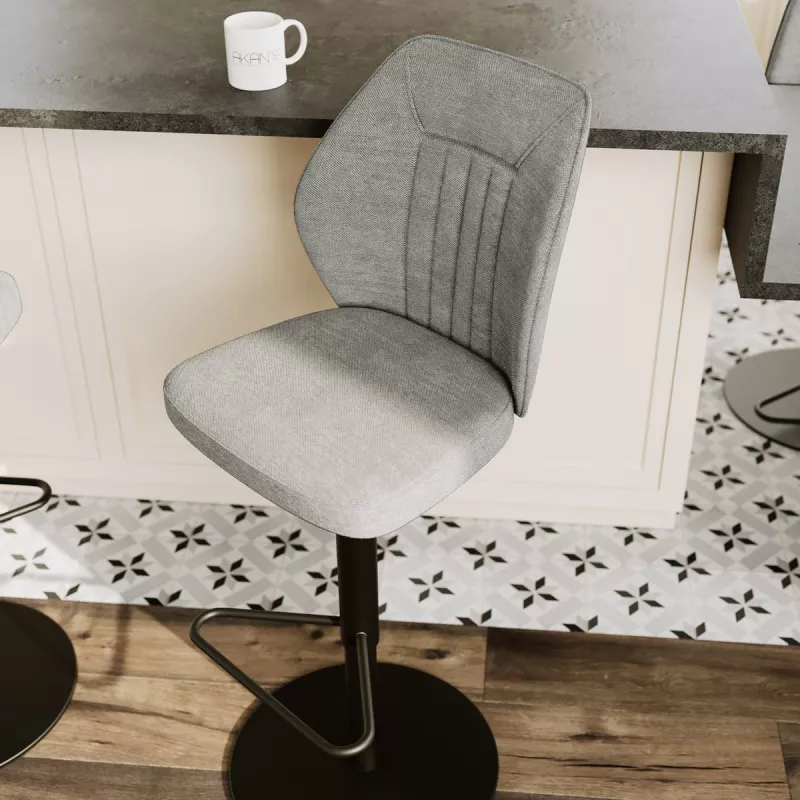 BUDAPEST│Tabouret H115 cm - Assise pivotante 360°│Tissus à choix