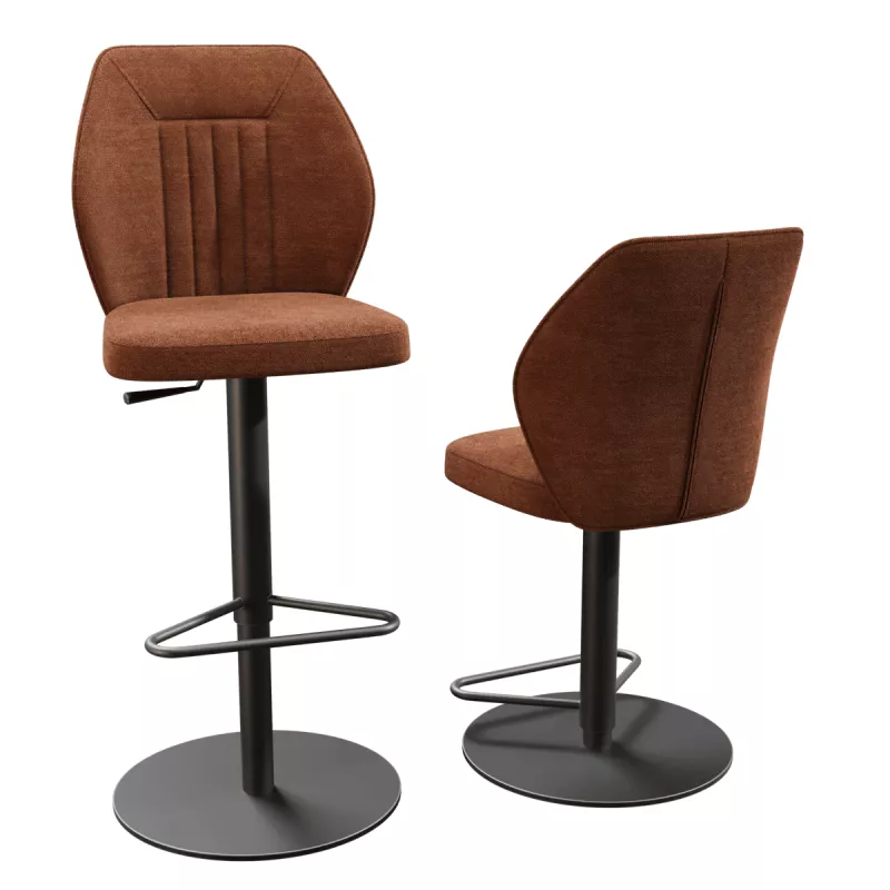 BUDAPEST│Tabouret H115 cm - Assise pivotante 360°│Tissus à choix