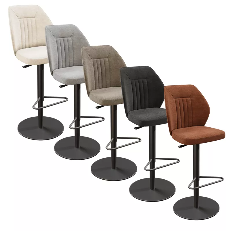 BUDAPEST│Tabouret H115 cm - Assise pivotante 360°│Tissus à choix