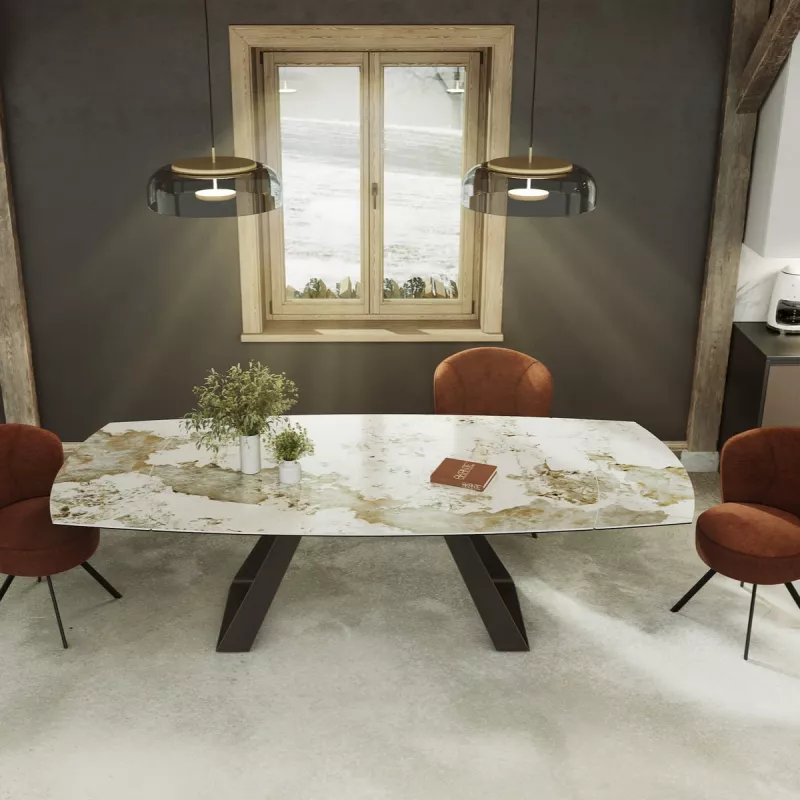 MICHIGAN│Table extensible L 190-270 cm│Plateau céramique│Coloris à choix