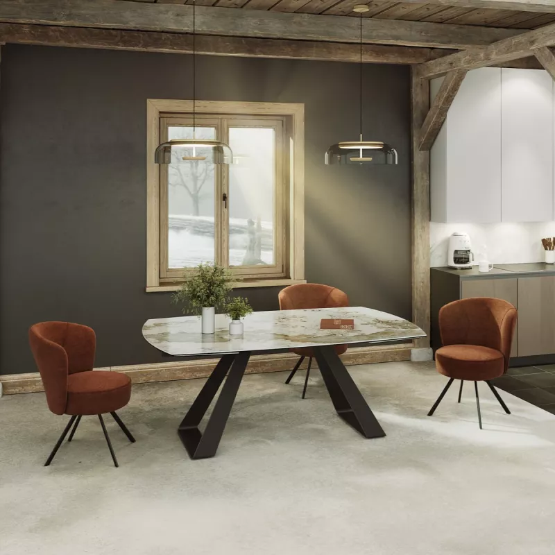 MICHIGAN│Table extensible L 190-270 cm│Plateau céramique│Coloris à choix