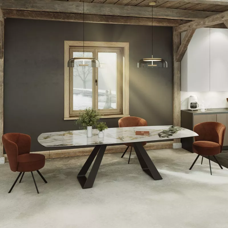 MICHIGAN│Table extensible L 190-270 cm│Plateau céramique│Coloris à choix