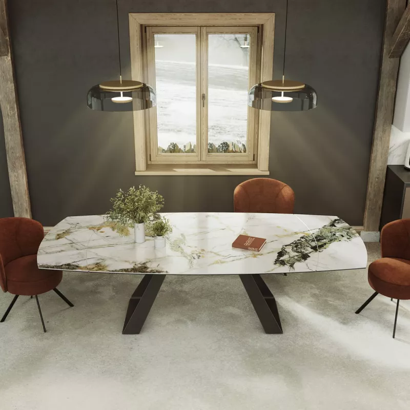 MICHIGAN│Table extensible L 190-270 cm│Plateau céramique│Coloris à choix