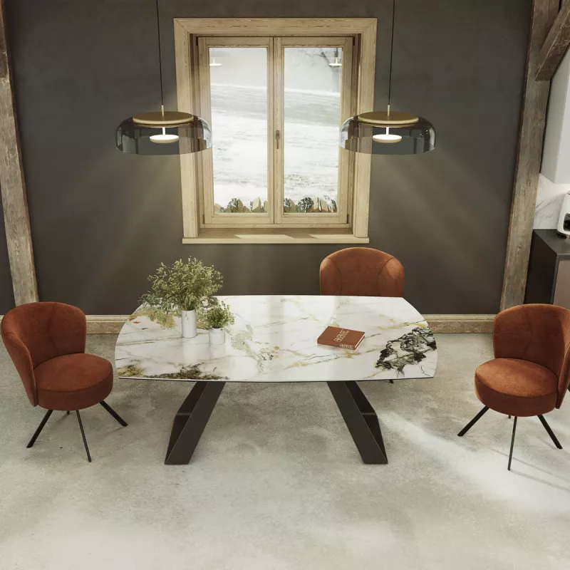 MICHIGAN│Table extensible L 190-270 cm│Plateau céramique│Coloris à choix