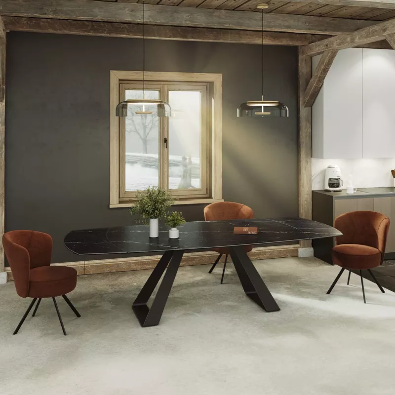 MICHIGAN│Table extensible L 190-270 cm│Plateau céramique│Coloris à choix