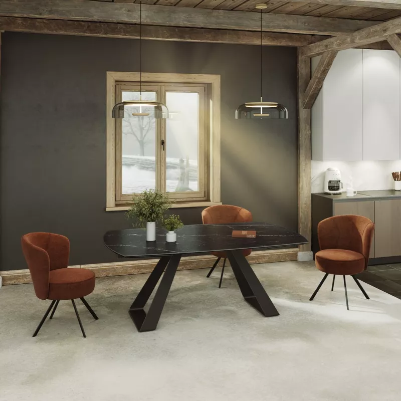 MICHIGAN│Table extensible L 190-270 cm│Plateau céramique│Coloris à choix