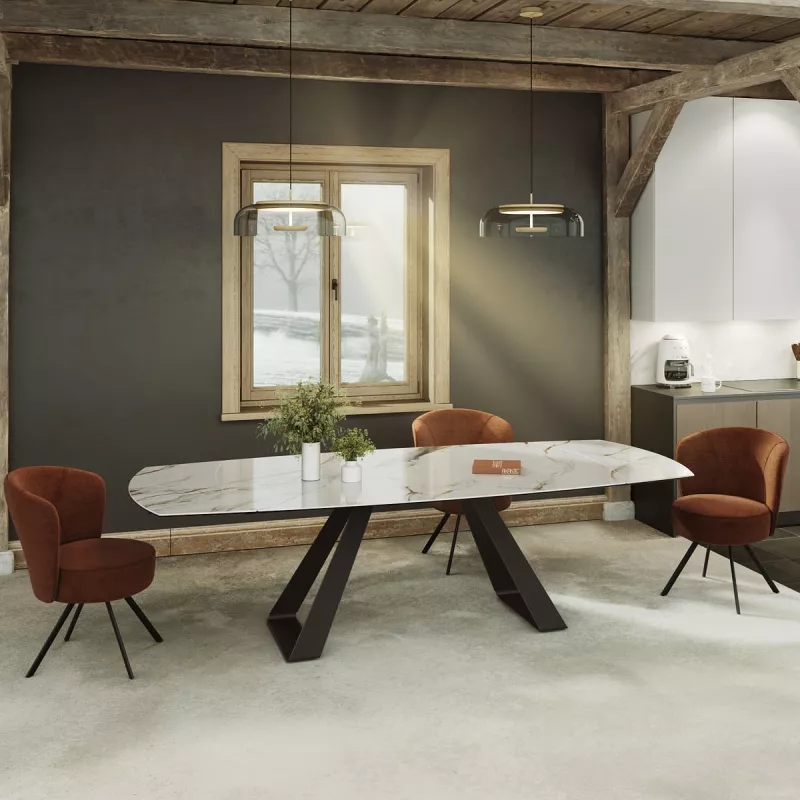 MICHIGAN│Table extensible L 190-270 cm│Plateau céramique│Coloris à choix