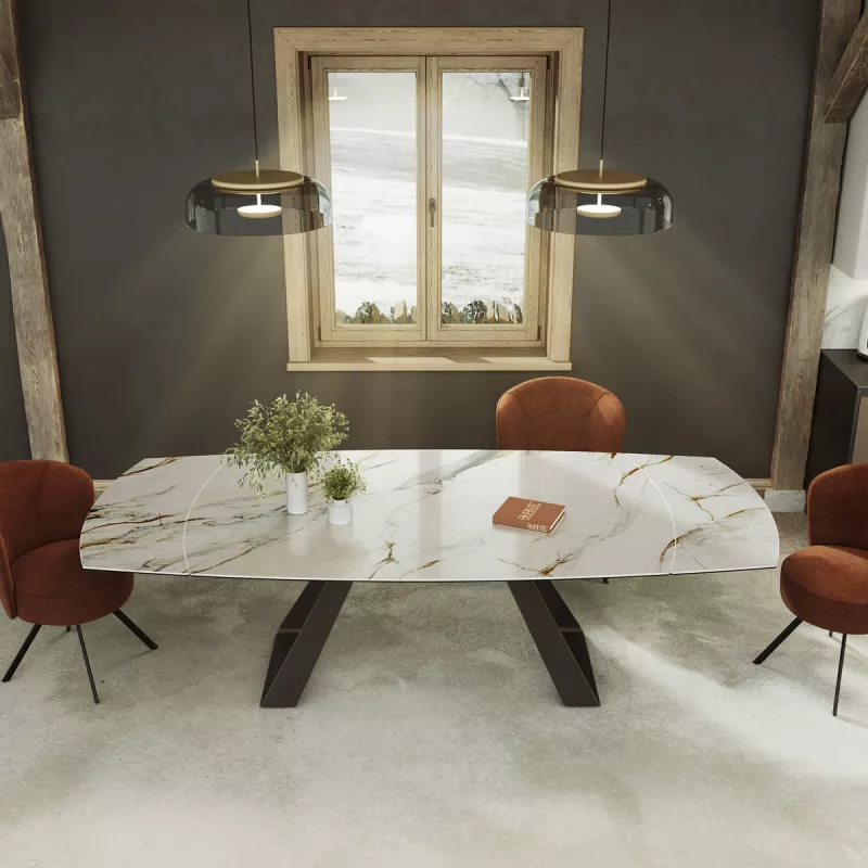 MICHIGAN│Table extensible L 190-270 cm│Plateau céramique│Coloris à choix