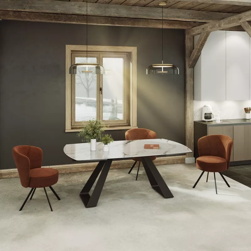 MICHIGAN│Table extensible L 190-270 cm│Plateau céramique│Coloris à choix