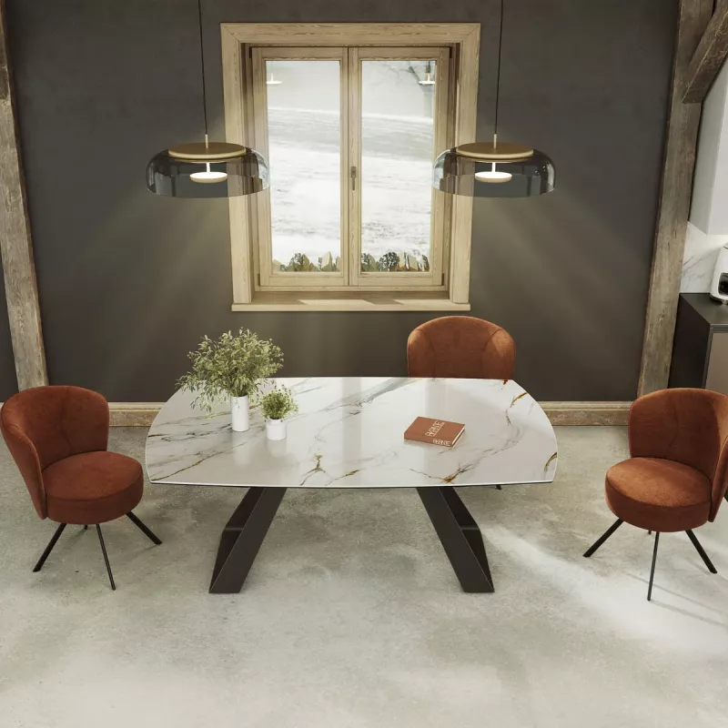 MICHIGAN│Table extensible L 190-270 cm│Plateau céramique│Coloris à choix
