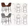 SAN FRANCISCO │Tabouret H115 cm - Assise pivotante 180° avec rappel│Tissus à choix